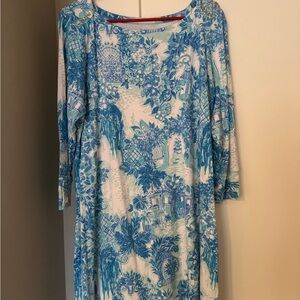 Blue Patterned Women's Dress